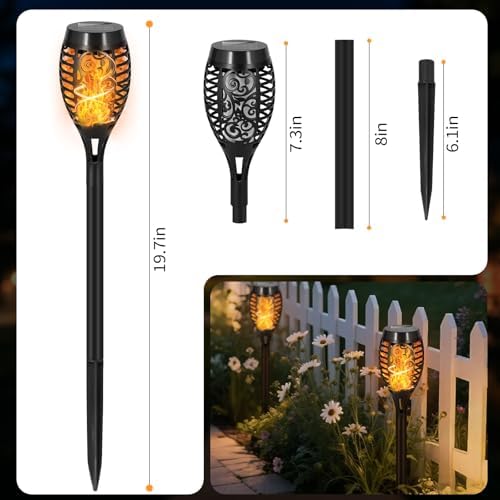 12 Pack Solar Pathway Lights Outdoor, Solar Torches Lights Halloween Decor - Image 2