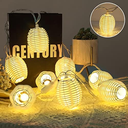 Vigdur Patio String Lights, 10FT Boho Rattan String Lights Plug in by Vigdur