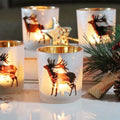 SHMILMH Christmas Votive Candle Holders Set of 4, Gold and Silver Glass Tealight Candle Holders for Xmas Table Centerpiece Decorations, Christmas Candle Jar for Candle Making by SHMILMH