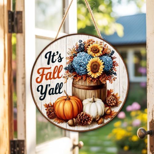 Fall Decorations Wooden Hanging Sign for Home, It's Fall Y'all Pumpkin Sign - Image 7