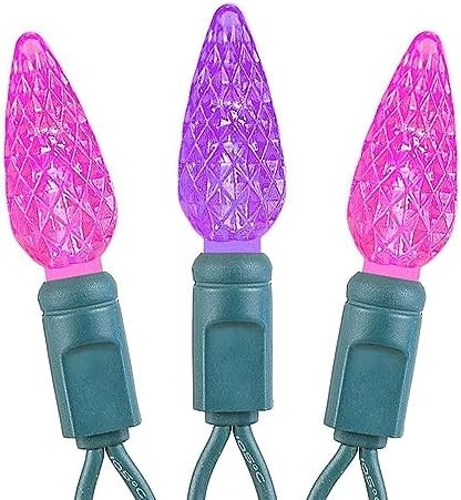 Novelty Lights 24FT 70 LED C6 Valentine's Day String Lights, Pink & Purple - Image 6