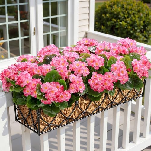 Alupssuc 8 Bundles Artificial Geranium Flowers UV Resistant for Outdoors - Image 6