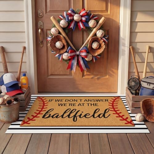 Tinideya 2 23.6 X 35.4 Inches Baseball Theme Black White Brown by Tinideya