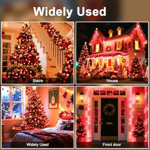 393 FT 1000 LED String Lights Outdoor Indoor, Christams String Lights Waterproof 8 Modes & Timer, Fairy Lights Plug in for Bedroom, Weeding, Patio, Party, Holiday,Christmas Decor (Red) - Image 6