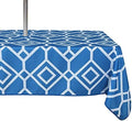 LUSHVIDA Moroccan Outdoor Tablecloth with Umbrella Hole, 60x84 Inch Blue by LUSHVIDA