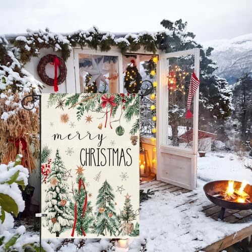 Baccessor Christmas Garden Flag 12.5x18 Inch Winter Pine Forest Farmhouse - Image 5