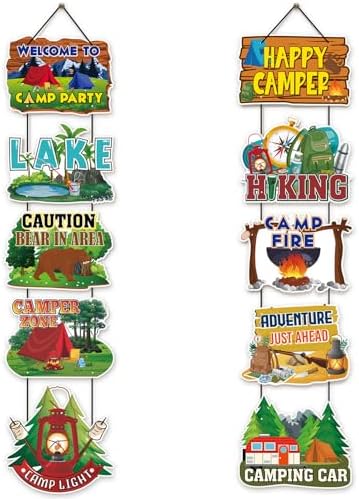 Yaomiao 2 Sets 10 Pcs Fall Camping Porch Sign Party Decorations - Image 7