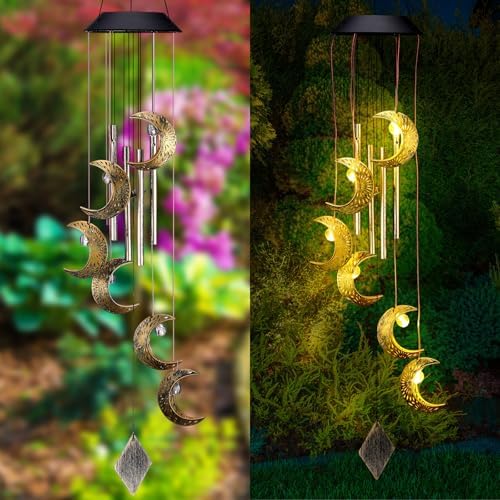 Colingmill Solar Wind Chimes for Outside,Moon,Warm Lights - Image 6