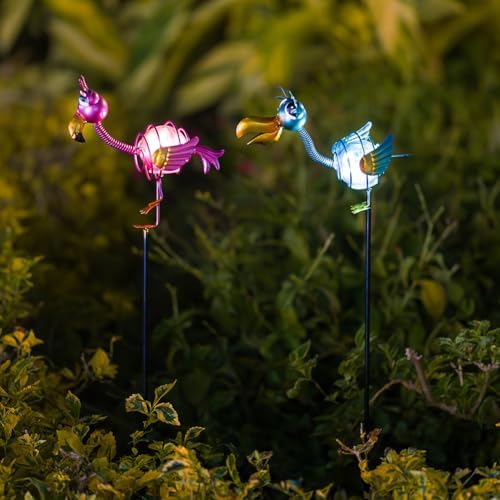Flamingo Outdoor Solar Lights,2Pack Decorative Solar Stakes - Image 5