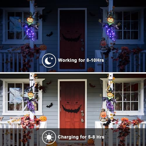 Solar Halloween Decorations Outdoor, Big Pumpkin Hanging Decor - Image 4