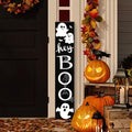Halloween Porch Sign with Cute Ghost and Bats Design Door Hanging Decor Wooden Vertical Indoor Outdoor Standing Hey Boo Welcome Signs For Garden Home Yard Farmhouse Porch 47.2 x 7.8 Inch by Unknown