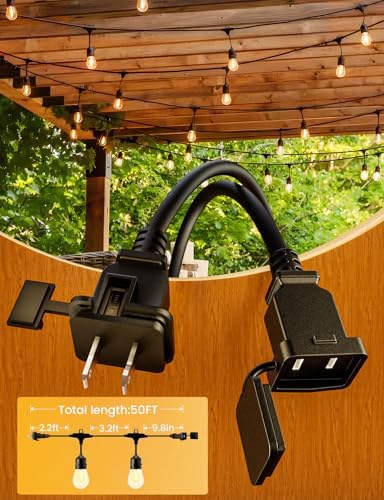 Svater Outdoor String Lights 50 FT Outside LED Patio Light E26 Waterproof - Image 2