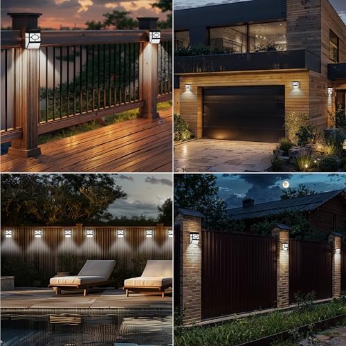 Otdair Solar Deck Lights Outdoor, 2 Modes Decorative Solar Fence Lights with RGB 7 Colors & Cold White, IP65 Waterproof Garden Decor for Yard, Patio, Front Door, Post, Landscape 8 Pack - Image 6