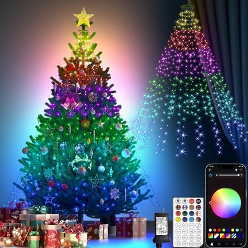 VIL Smart Christmas Tree Lights, 6.6Ft 16 Line 400 RGB LED Multicolor Changing, Voice App Controlled, Indoor Outdoor, Compatible with Alexa(2.4GHz) by Unknown