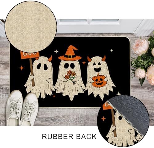 Hexagram Halloween Door Mat Pumpkin Ghost Boo Doormat Front Home Decor - Image 4