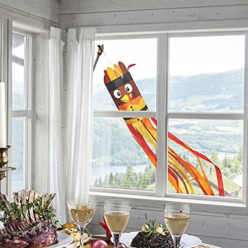 2Pcs 55 Inch Fall Thanksgiving Turkey Windsocks Decorations - Image 6