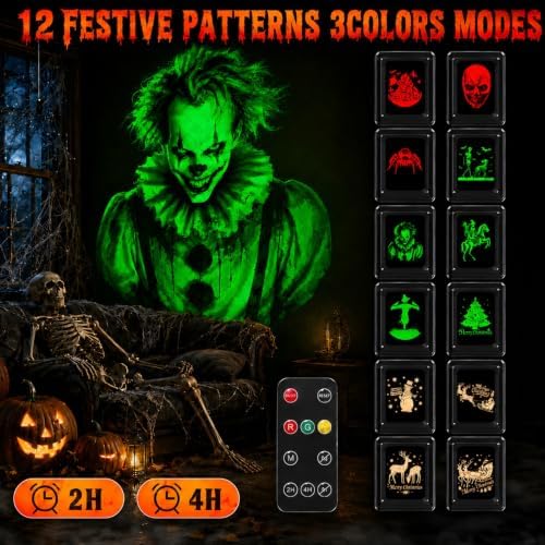 12-in-1 Halloween Projector Lights, Outdoor Dynamic Halloween Projector - Image 6