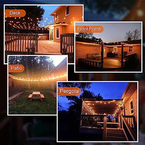 GPATIO 120FT Outdoor String Lights, Waterproof Patio Lights with 64 Hanging Lights Globe G40 Bulbs, 2700k Shatterproof for Backyard Outside Decor - Image 6