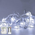 Metaku Cool White Globe String Lights Fairy Light 26ft 60LED & Remote by METAKU
