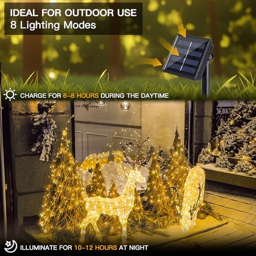 suddus Solar Fairy Lights Outdoor, 2 Pack Twinkle Lights Warm White - Image 3