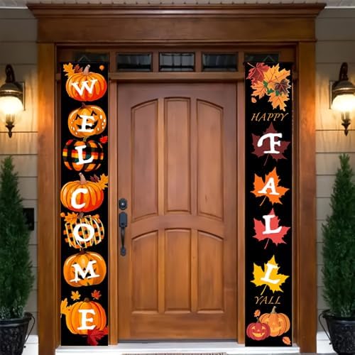 HOMETITUTE Happy Fall Porch Banner Set 12 x 71 Inch 2 Pack - Image 6