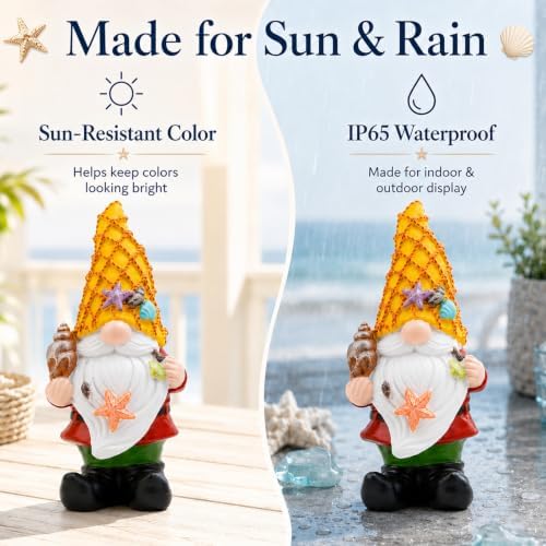 Garden Gnomes Statues, Summer Gnomes Decorations Colorful Ocean Theme - Image 7