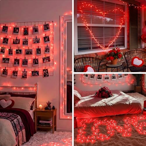 Hopolon 2PACK 50-Count 13ft Red Christmas Lights with White Wire - Image 3