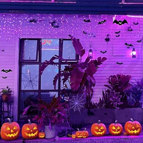 YOLIGHT 13ft 96 LED Icicle String Lights with Memory Function Controller, Indoor Curtain Fairy Lights Halloween Hanging Decoration for Patio Garden Bedroom Christmas Wedding (Purple) - Image 3