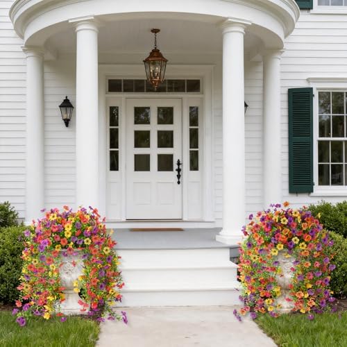 Hommyea Artificial Fake Fall Flowers Plants for Outdoors Mums Home Decor - Image 2