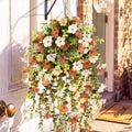 6 Pcs Fall Artificial Hanging Flowers Outdoor, Cream by FineCheer