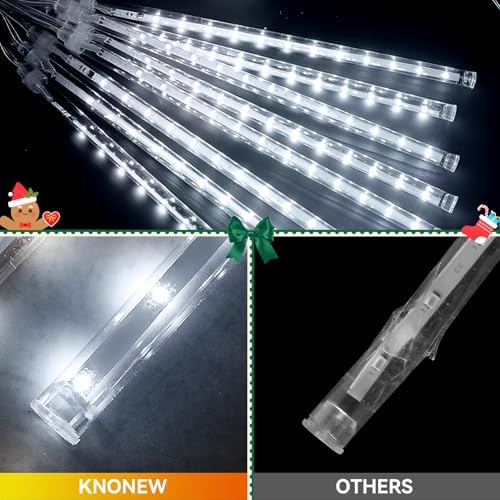 KNONEW 2Pack 30 Tubes 1080 LED Meteor Shower Lights Christmas Lights - Image 5
