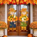 Shellwei 2 Pcs Fall Scarecrow Door Decor, Thanksgiving Welcome Hanging Sign by Shellwei