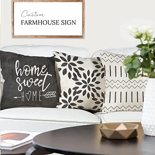 YCOLL Pillow Covers 20x20 Set of 4, Modern Sofa Throw Pillow Cover, Decorative Outdoor Linen Fabric Pillow Case for Couch Bed Car, Rustic Gray - Image 5