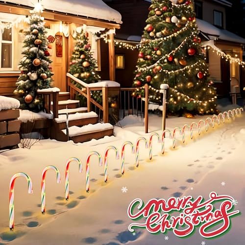 10" Christmas Candy Cane Lights (10PCS) for Landscape Decoration - Image 3