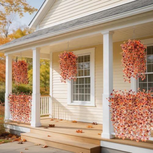 INQCMY Artificial Fake Hanging Flowers Plants for Outdoor Fall Decoration - Image 5