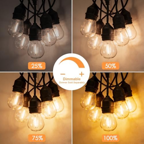 SUNTHIN 105FT Outdoor String Lights with 34 1W LED Bulbs - Image 6