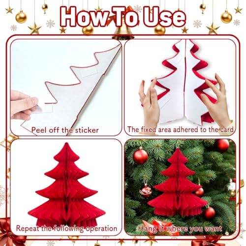 Christmas Paper Honeycomb Ornaments, 12 Pcs - Image 6