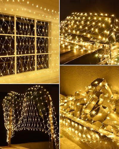 200 LED Christmas Decorative Net Lights, 9.8ft x 6.6ft with 8 Modes, Connectable, Timer, Waterproof, Low Voltage Bush Mesh Lights for Christmas Decorations, Home, Wedding - Image 3
