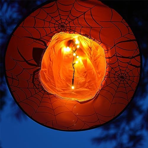WATERGLIDE Halloween Decorations, 12Pcs Lighted Hanging Witch Hats 8 Modes - Image 5
