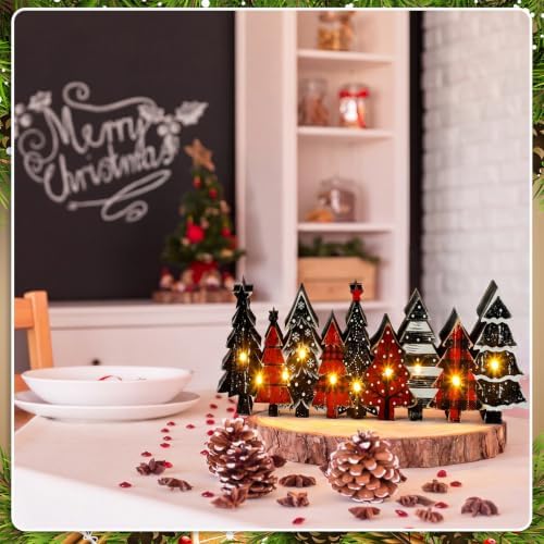 Yousoontic Christmas Table Decorations Rustic Lighted Wooden Centerpiece - Image 6