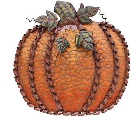 Pumpkin Decoration for Home Free Standing Metal Flat Pumpkins by wovorins