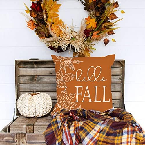 GEEORY Fall Pillow Covers 16 x16 Set of 4 Buffalo Check Pumpkin Home Decor - Image 3