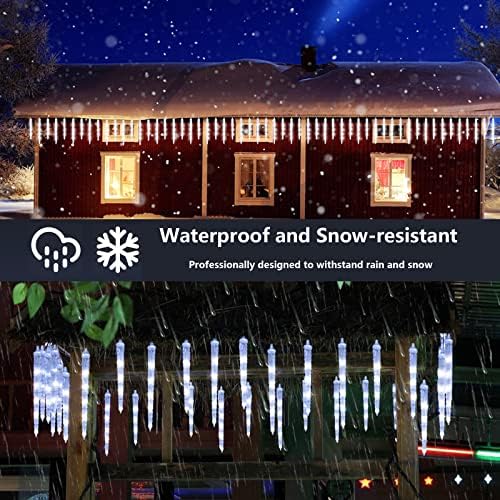 Joomer White Christmas Icicle Lights, 13FT 20 Tubes 90 LED, White - Image 3