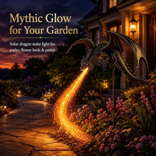 Solar Dragon Fire Garden Light, Solar Dragon Fire Garden Stake Light - Image 6
