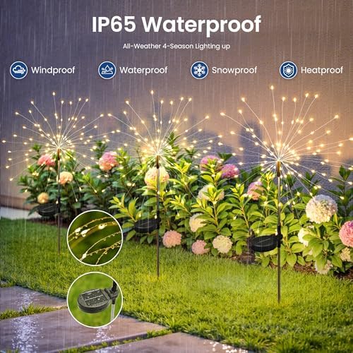 8Pack Solar Lights Outdoor, 120LED Firework Lights - Image 6