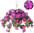 Ammyoo Artificial Hanging Flowers with Basket Fake Plants for Outdoor Decor by Ammyoo
