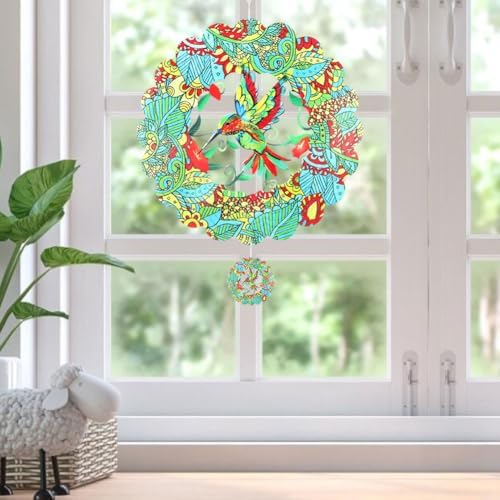Hummingbird Wind Spinner 12 in, Wind Spinner Outdoor Hanging for Garden - Image 4