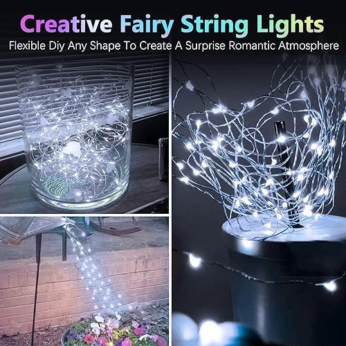 3 Pack 60 LED Fairy Lights Battery Operated with Remote, 20 FT Cool White - Image 6