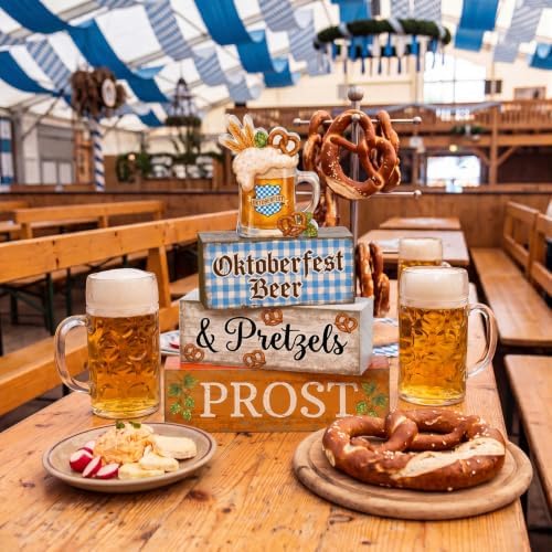 Colingmill 4 Pcs Oktoberfest Table Decorations Wooden Beer Sign - Image 4