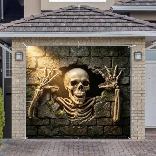 8x7FT Halloween Garage Door Banner Horror Hanging Backdrop Decor by Unknown